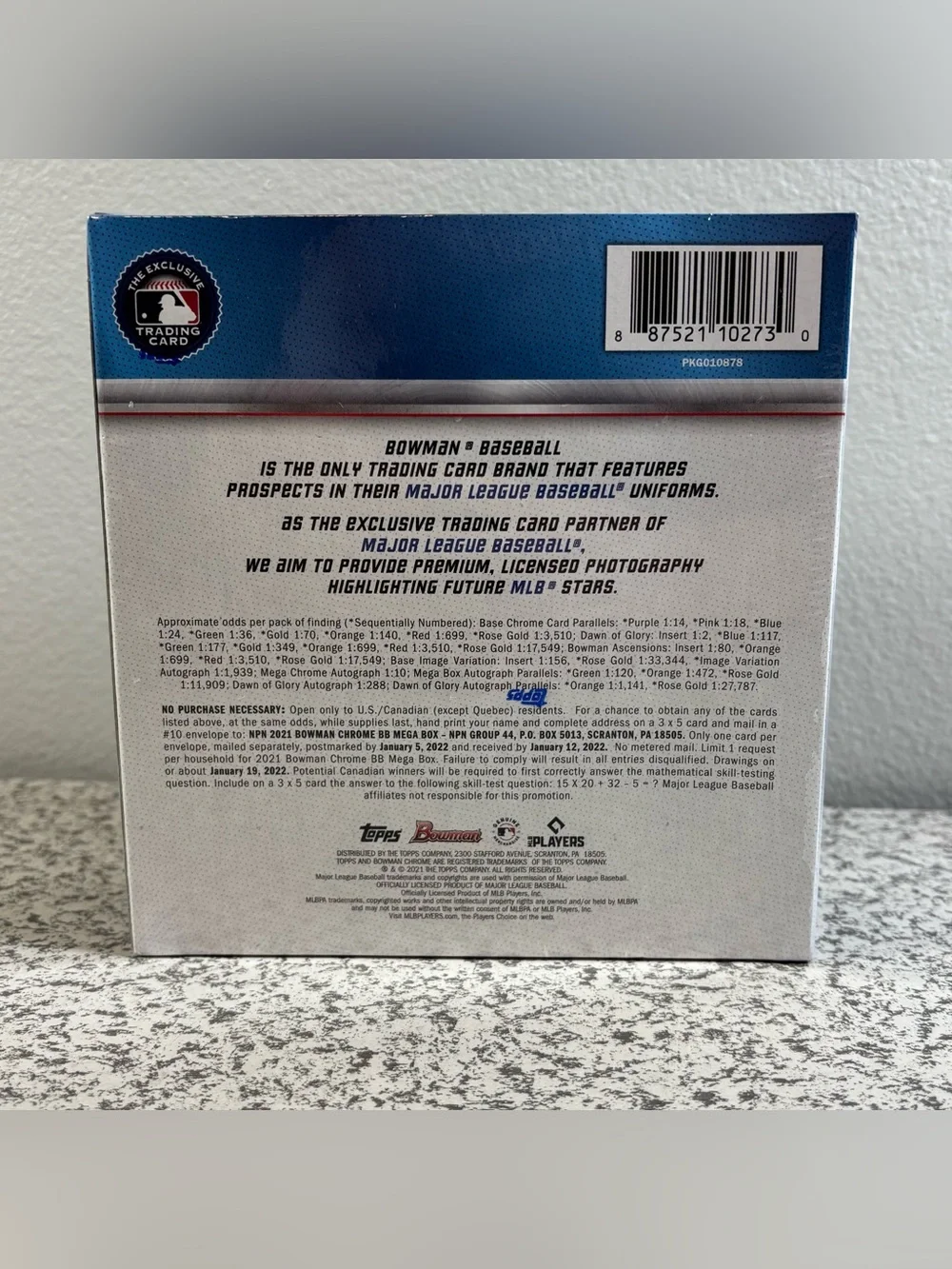 2021 Bowman Chrome MLB Baseball Factory Sealed Mega Box New